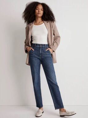 Madewell High-Rise Straight Jeans in Medium Blue